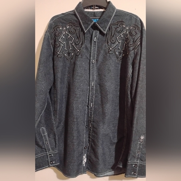 Roar Signature Other - Roar Signature Button Down Shirt Mens XL Black